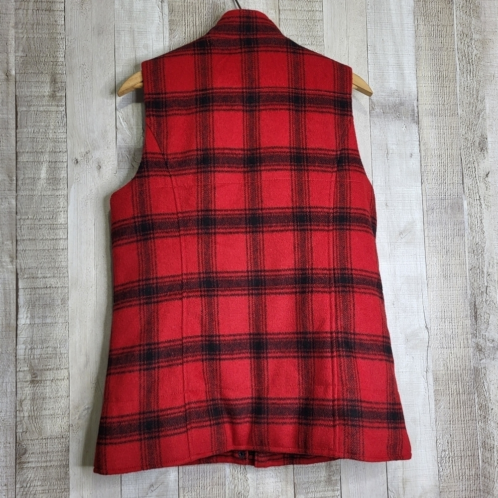 J.Jill Red Plaid Sleeveless Jacket/Vest Size XS. Wool Blend - Picture 5 of 11